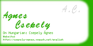 agnes csepely business card