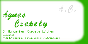 agnes csepely business card